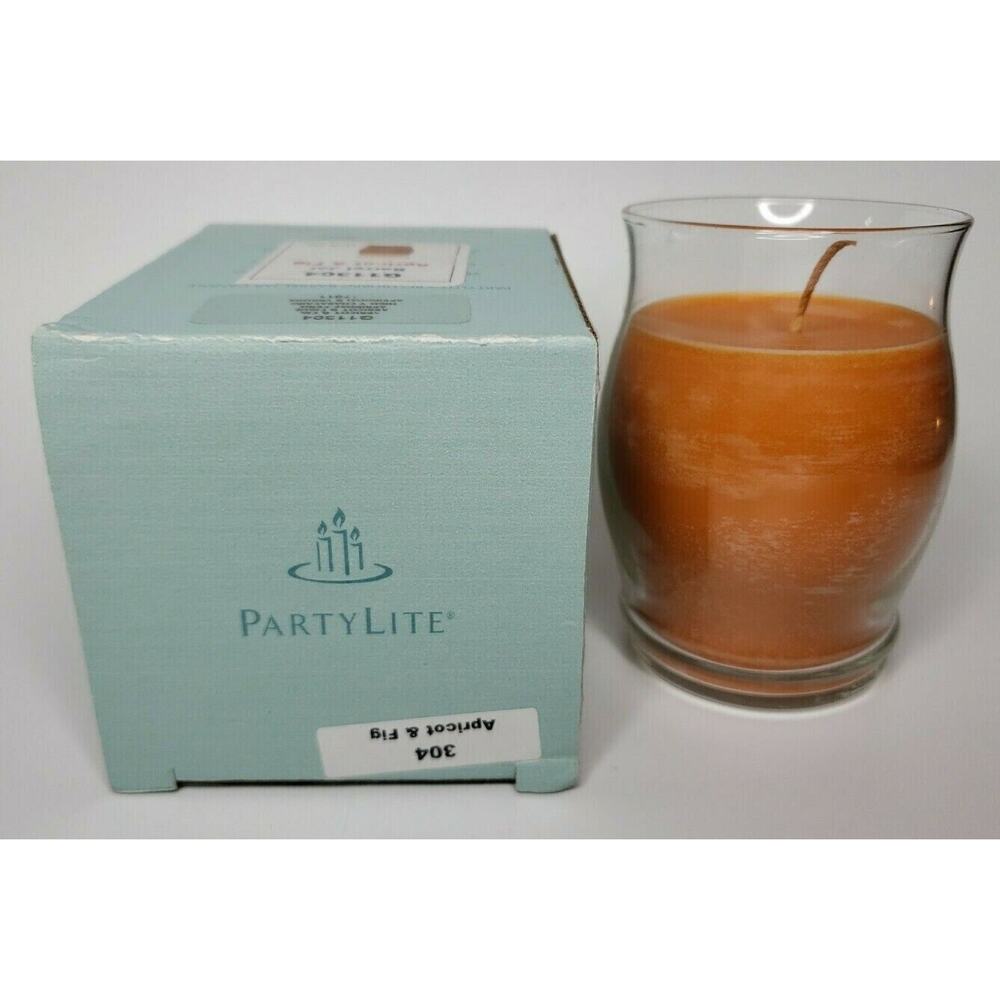 PartyLite Barrel Glass Jar Candle 11oz Apricot & Fig P5G/G11304